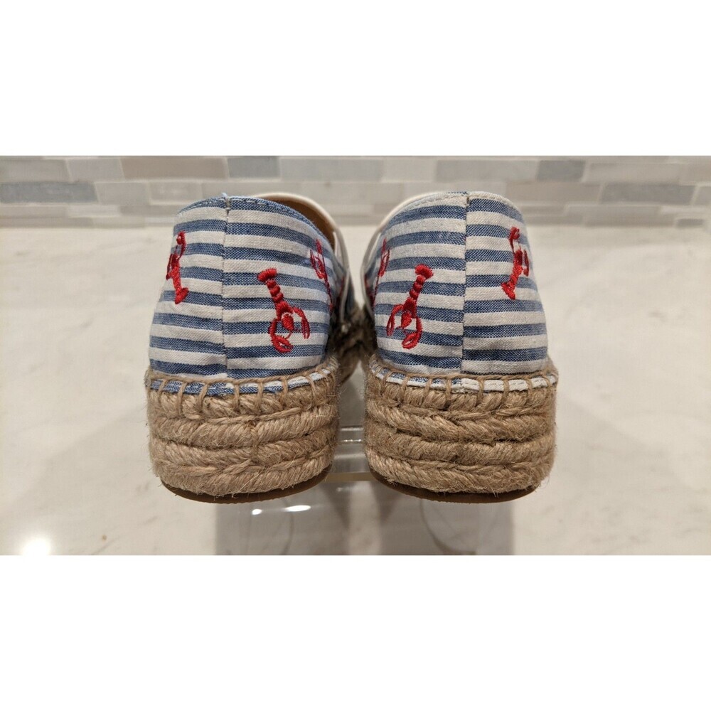 NEW~Talbots Quinn Platform Espadrilles Lobster Print Seersucker Slip-On Shoe 5.5 - Picture 5 of 11